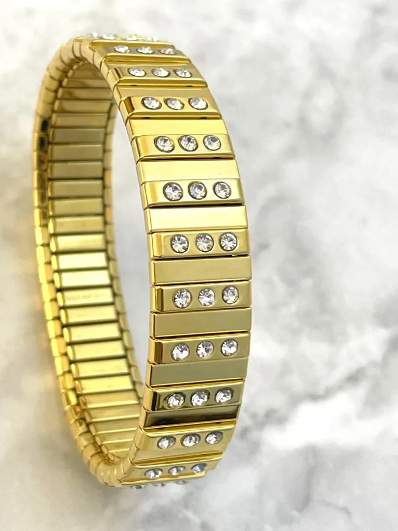 Pierre Lorren Unique Bangle Bracelet for women Handmade Jewelry Yellow Gold Silver Tennis Bracelet Crystal Diamond Christmas Gift for her