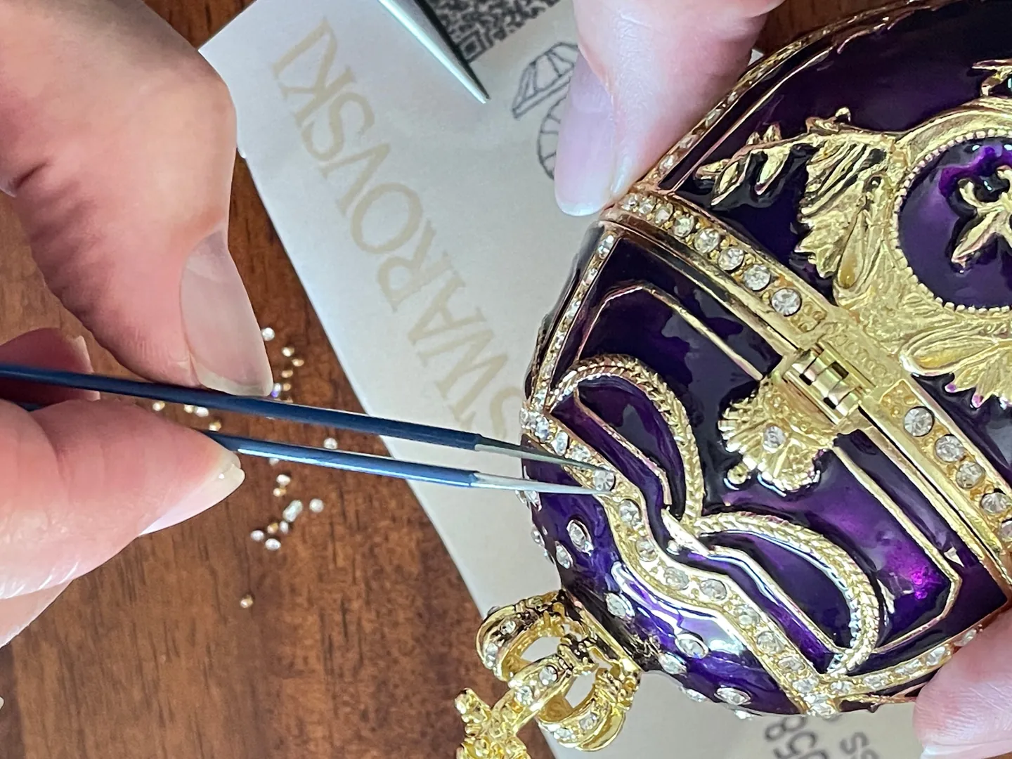 Amethyst Purple Faberge Egg Trinket, Fabergé Egg Gift for Her, Fabergé Egg Style Jewelry Box, Christmas Birthday Graduation Gift for Him