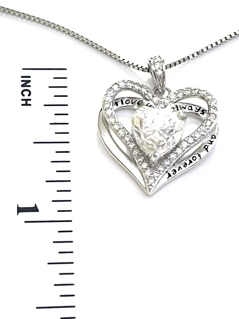 Heart-Shaped 2 Carat Diamond Solitaire Pendant Heart Diamond Pendant Heart Shape Diamond Necklace Birthday Gift for Her Easter Fine Jewelry