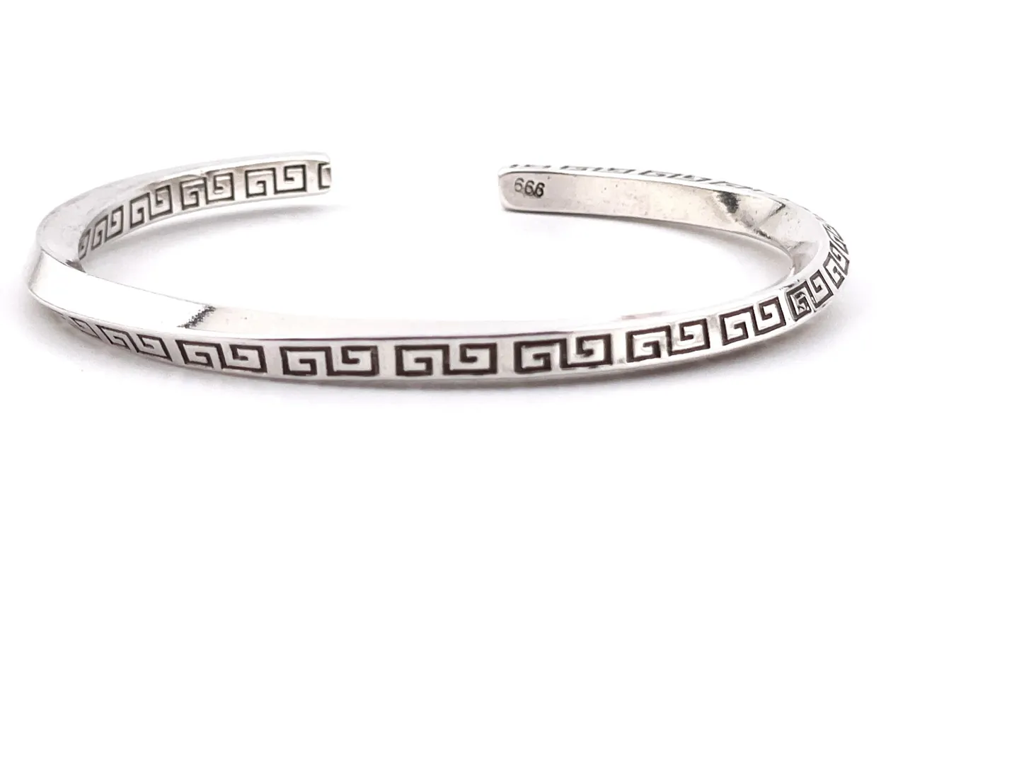 Men's Bracelet Meander Greek Key Art 999 Silver Ancient Greek Jewelry Bijoux Grec Bracelet Armband Men's Birthday Gift for Him ETERNITY LUCK