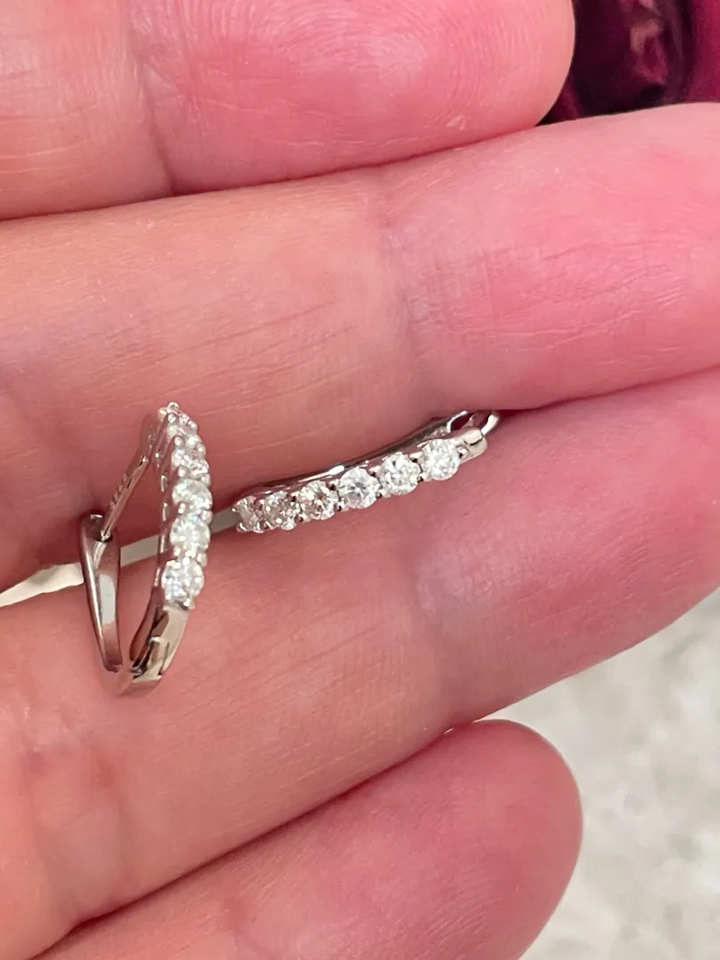 0.6 ctw Pierre Lorren Diamond Earrings Fine Jewelry Huggie Diamond Hoop Earrings Lab Created White Gold Earrings for Women Minimal Jewelry