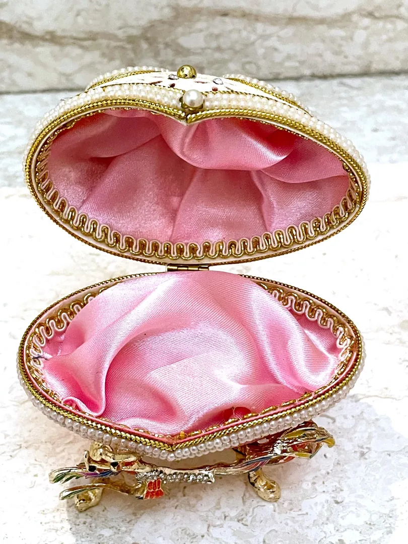 PierreLorren Vintage 2000 Faberge Ornament Unique Wedding Gift Natural Faberge Style Egg Russian Music Box Fruition of Dreams Symbolic Gifts