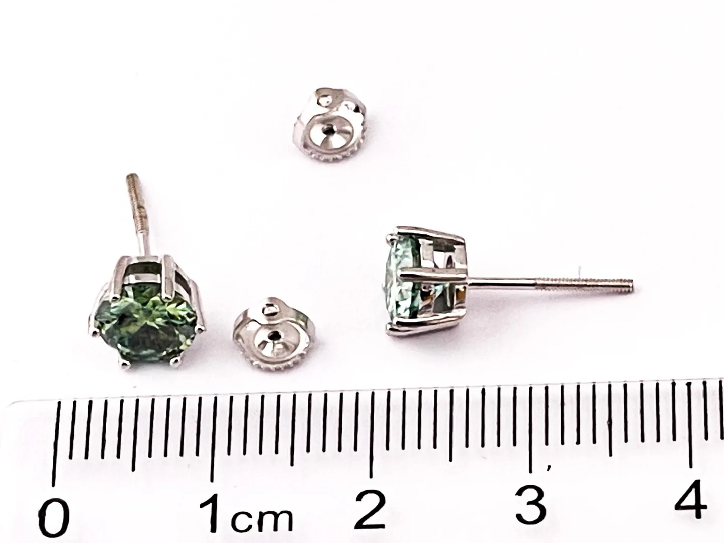 Pierre Lorren Natural Emerald Earrings Studs 2 Carat Emerald Green Earrings Real Gem Earrings Screw-On Studs 6.5mm Handmade Christmas Gift