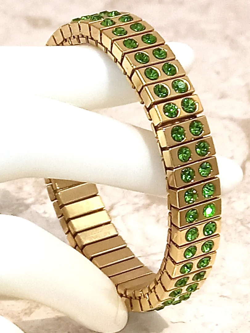 Pierre Lorren Peridot Bracelet Yellow Gold Peridot Gemstone Jewelry Handmade Jewelry Peridot Bangle Bracelet August Birthday Gift for Her