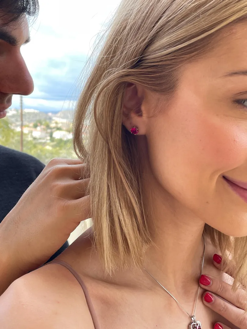 2ctw Natural Ruby Earrings Real Ruby Stud Earrings Ruby Gemstone Earrings Ruby Jewelry for Wedding Mom Birthday Gift for Her Pierre Lorren