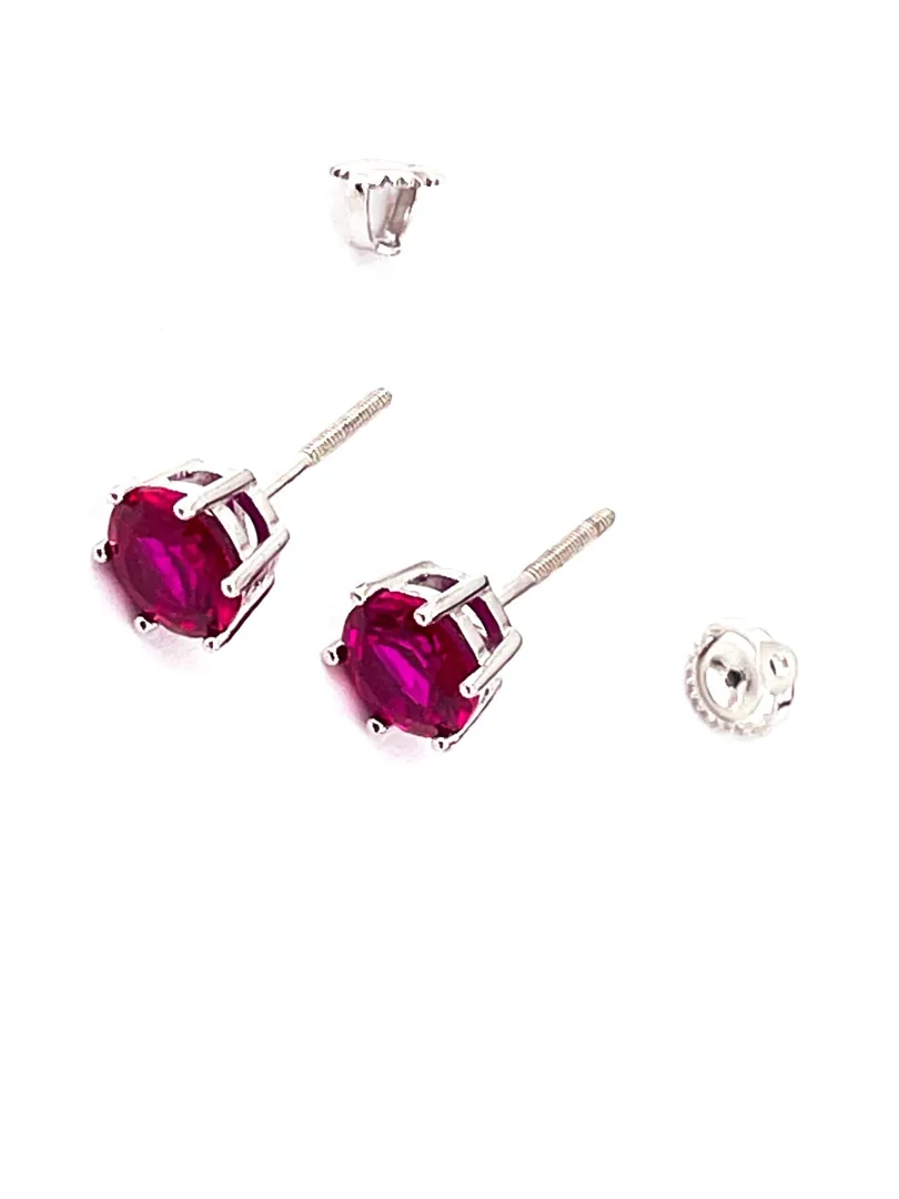 2ctw Natural Ruby Earrings Real Ruby Stud Earrings Ruby Gemstone Earrings Ruby Jewelry for Wedding Mom Birthday Gift for Her Pierre Lorren