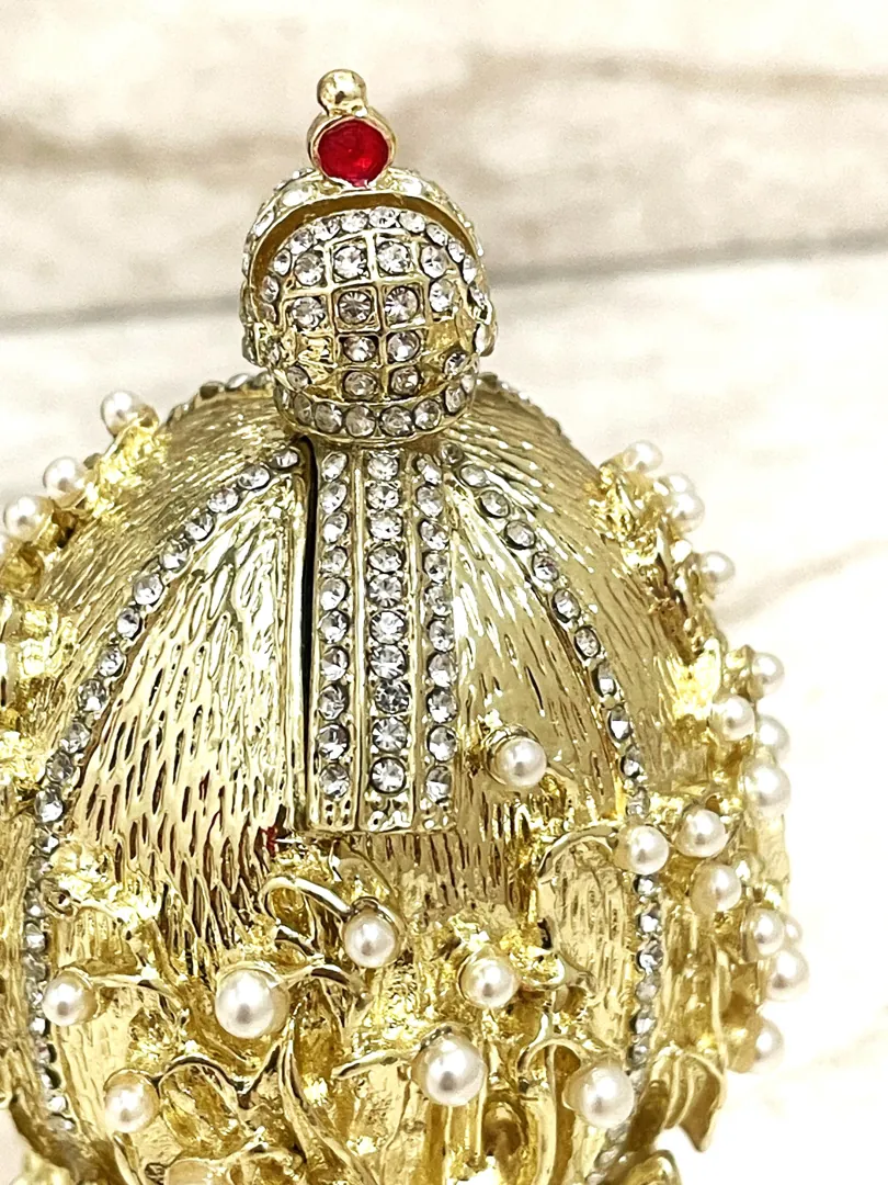 Pure Gold Faberge Egg Style Photo Frame Faberge Easter Eggs Austrian Crystals Handmade Fabergé by Pierre Lorren