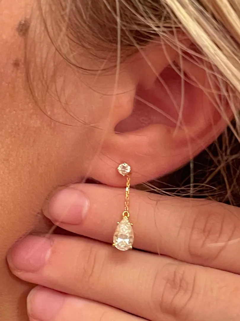 2 ctw Diamond Earrings Solid 18k Yellow Gold Dangle Earrings 18k Gold Drop Earrings Diamond Jewelry 2 carat Diamond Fine Jewelry Birthday