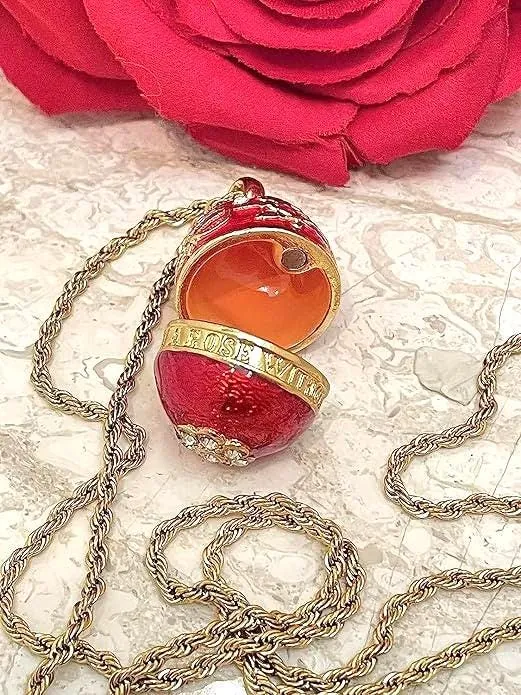 Faberge Egg Pendant Necklace Bracelet SET - Fabergé egg Handmade Greek Jewelry, Faberge Easter Gift - Swarovski Pure Gold - by Pierre Lorren