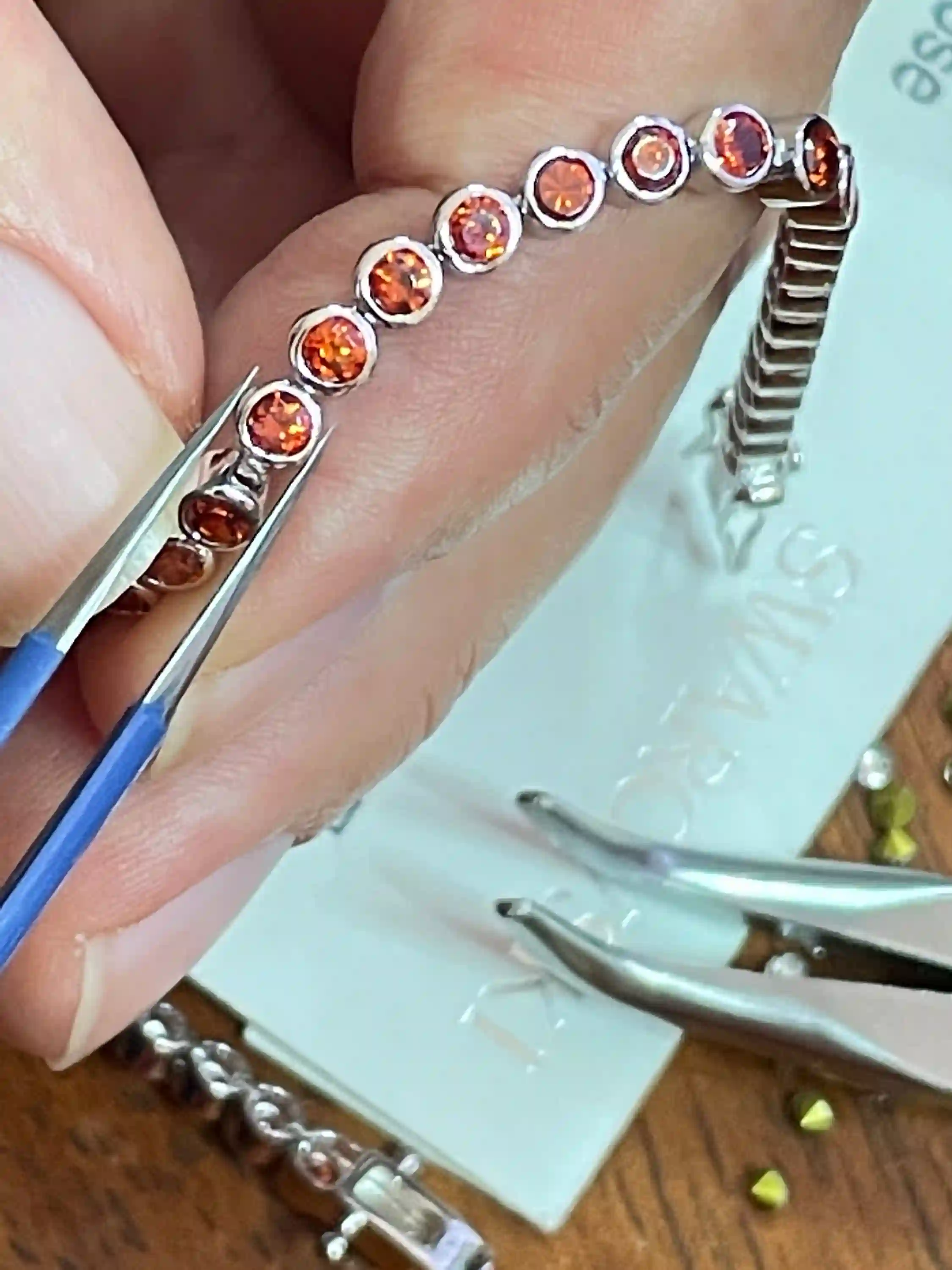 Red GARNET, Tennis bracelet, Red Garnet Bracelet, Garnet bracelet, Gemstone bracelet,Anniversary Gift for her, SWAROVSKI Sterling Silver 925 
