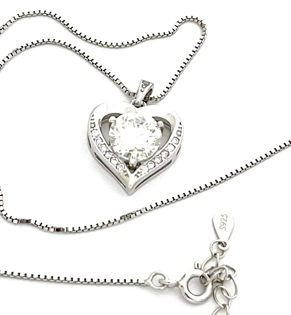 2ct Diamond Solitaire Necklace, Heart Diamond Necklace, Heart Necklace, Minimalist Necklace, Diamond Heart Necklace, Heart Pendant Necklace