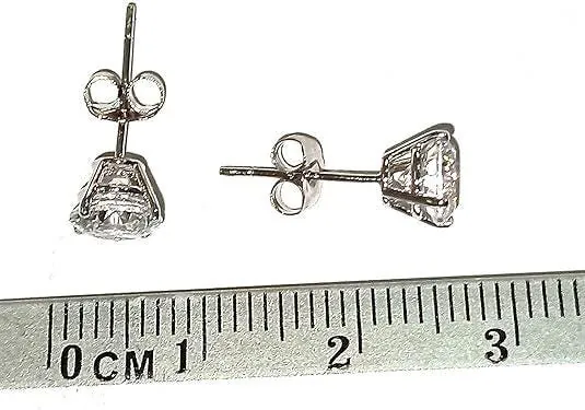 Round Diamond Stud Earrings for Women, Push Back Earrings, 18k Gold Diamond Studs, Gifts for Mother, Wife, Daughter, Comfort Fit.