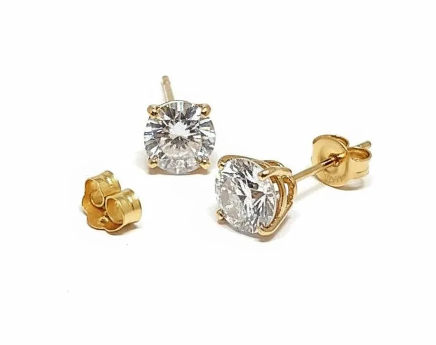 2ct Diamond Round Earrings Solid 18k Gold by Pierre Lorren