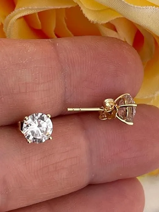2ct Diamond Round Earrings Solid 18k Gold by Pierre Lorren