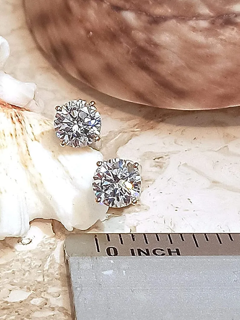 2ct Diamond Stud Earrings Yellow Gold Earrings 18k Solid Gold Diamond Jewelry Yellow Gold Stud Her Wedding Earring Bridal Jewelry Christmas