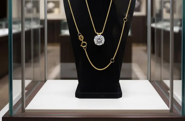 1.5 Ct Round Diamond Pendant Solitaire Gold Necklace 18k Solid Gold Handmade Fine Jewelry for Women