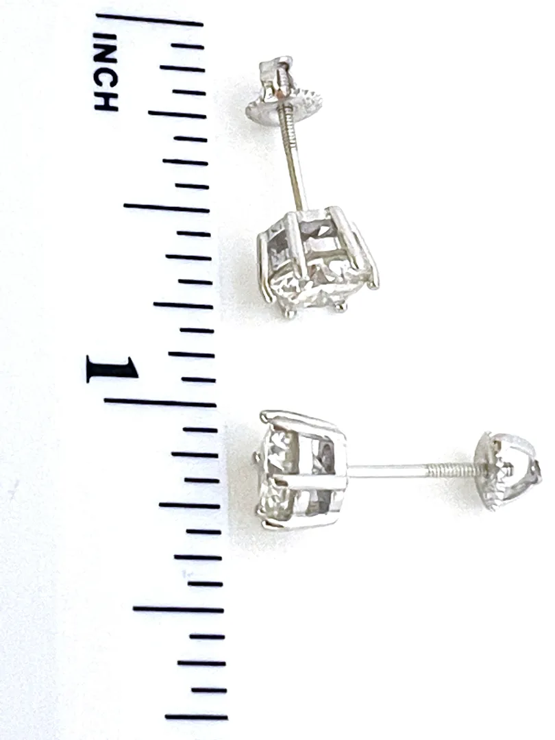 2 Carat Diamond Earrings Solitaire Earrings Diamond Studs Gift for Her Solitaire Round Studs CERTIFIED Moss Lab Created Diamond Stud Earring