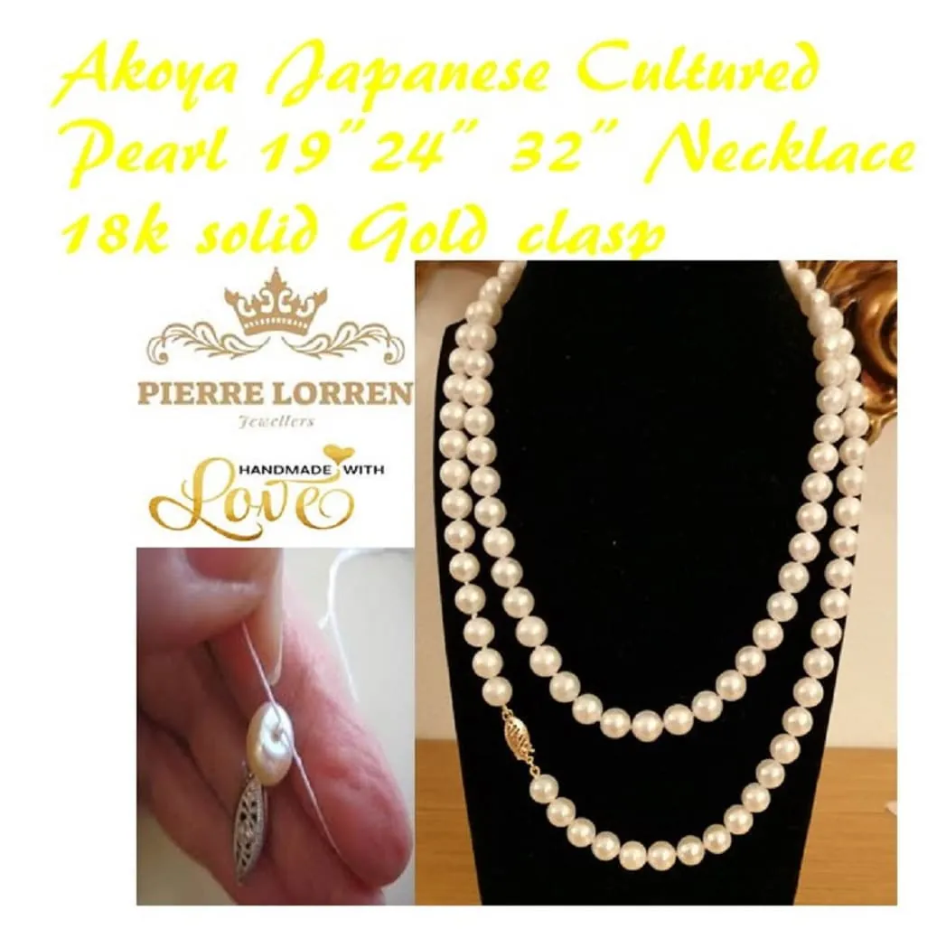 Saltwater Akoya Pearl bracelet with 18k solid gold clasp, featuring Japanese cultured Akoya pearls. This bracelet is a perfect bridal wedding gift or Christmas gift for women.