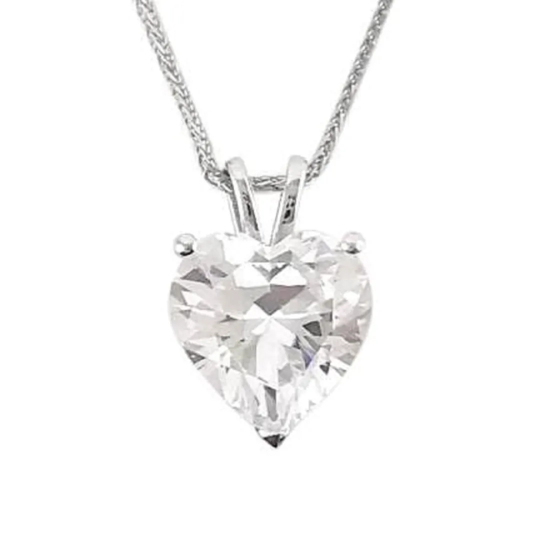 1.5ctw Heart Necklace, Heart Pendant, Diamond Heart Necklace, Solid 18K White Gold Heart Diamond Necklace Handmade by Pierre Lorren