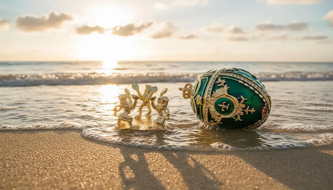 Emerald Green Faberge Egg Trinket Box – 24K Gold, Swarovski Crystals