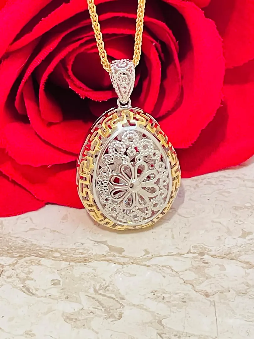 3 Carat Diamond Meander Pendant Greek Key Jewelry Gold Meander Necklace for Women Ancient Greek Jewelry Infinity Meander Infinite Luck Gift