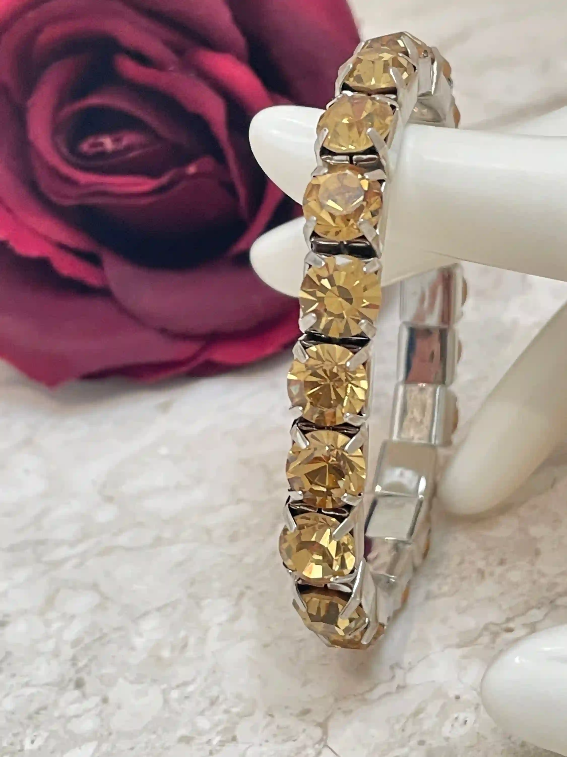 Citrine Bracelet - Tennis Bracelet - Citrine Jewelry - Citrine Gemstone - November Birthstone Birthday Gift for her - Handmade Bracelet 