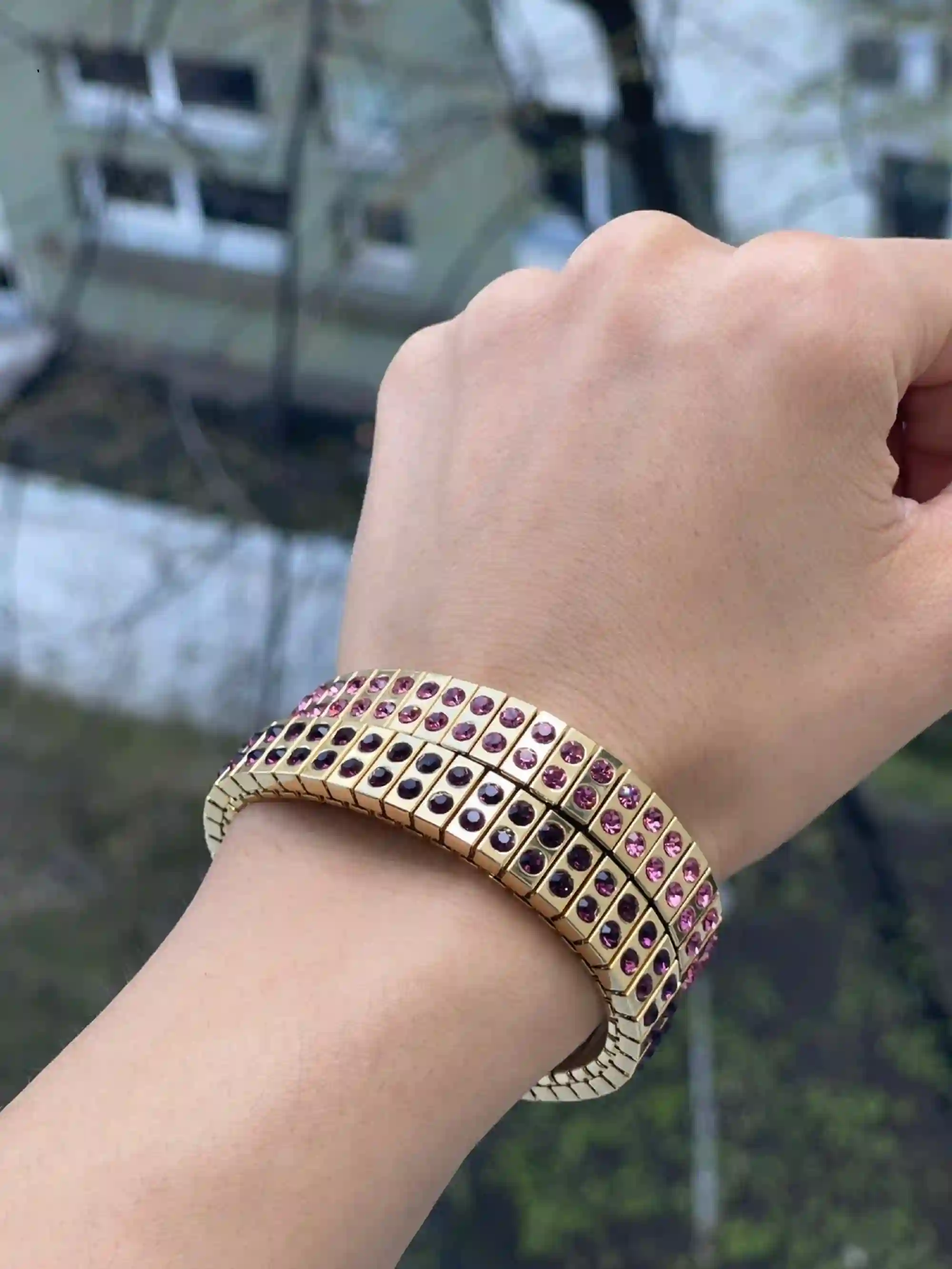 Amethyst, Designer Bracelet for women, Amethyst Bracelet, HANDMADE Jewelry, 96 HANDSET, GEMSTONE Bracelet, Purple, Amethyst Jewelry, 24kGOLD 
