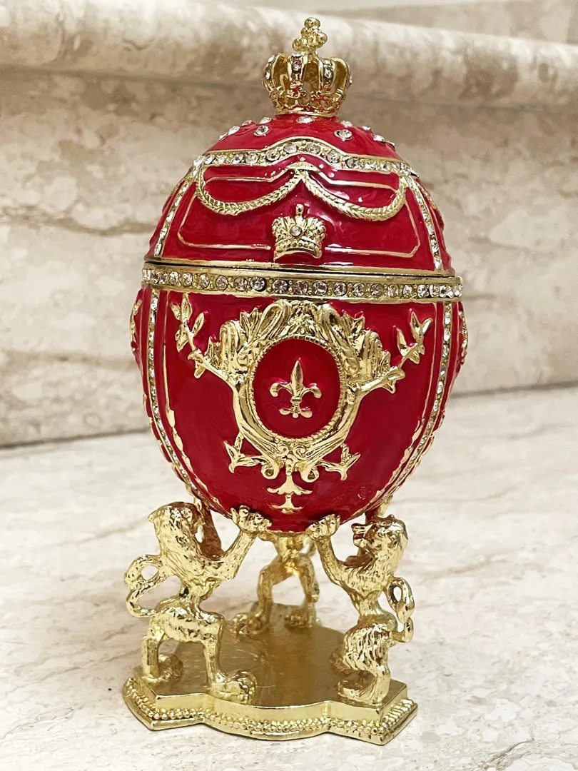 Limited Edition Faberge Egg Jewelry Box Handmade Russian Easter Egg Fabergé Style Egg Trinket Box 24k Gold Swarovski Crystal by Pierre Lorren