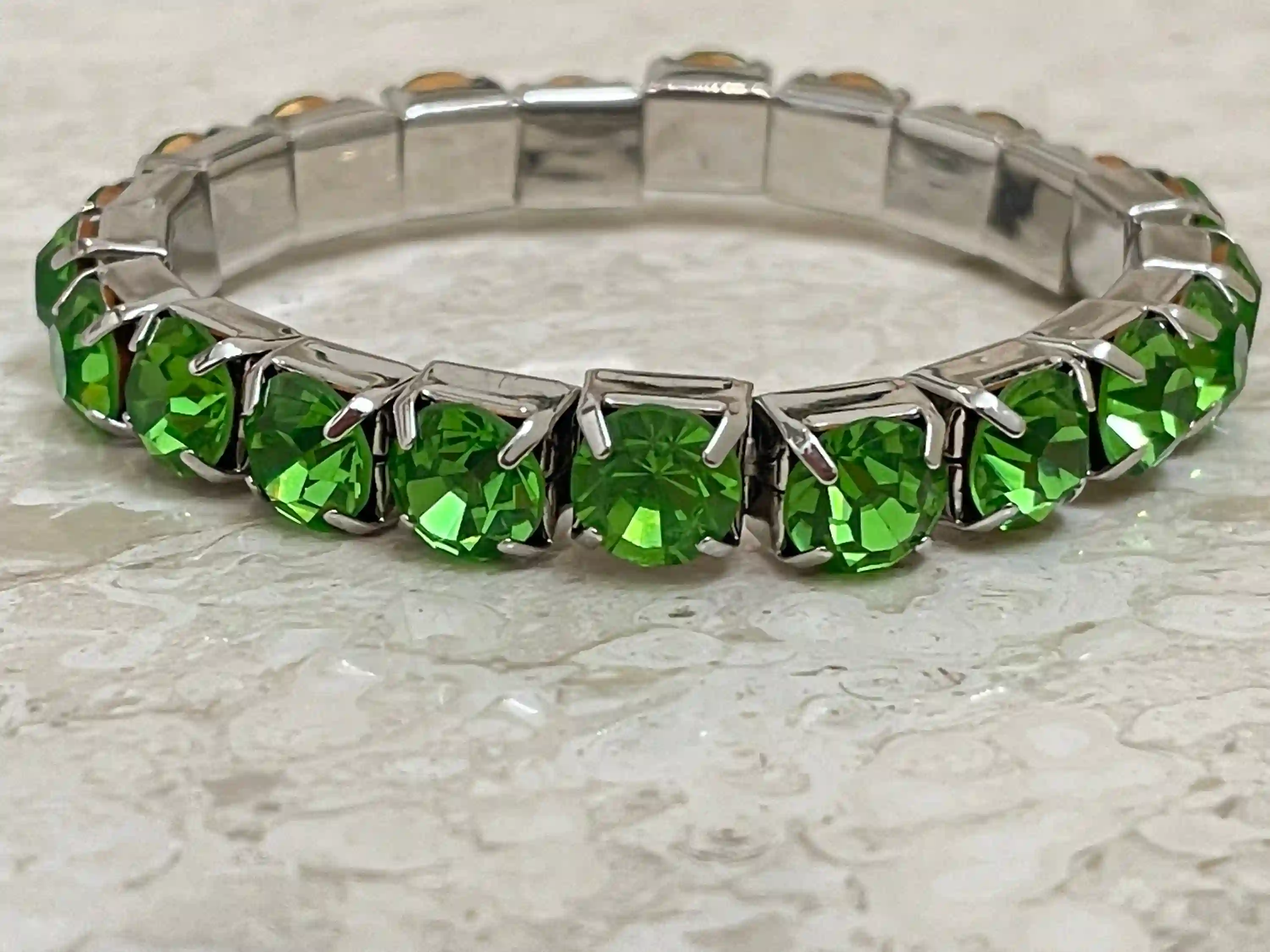 Peridot Bracelet Tennis Bracelet, Silver Peridot August Birthstone Silver Bracelet Peridot Jewelry Birthday Bracelet Engagement gift for her 