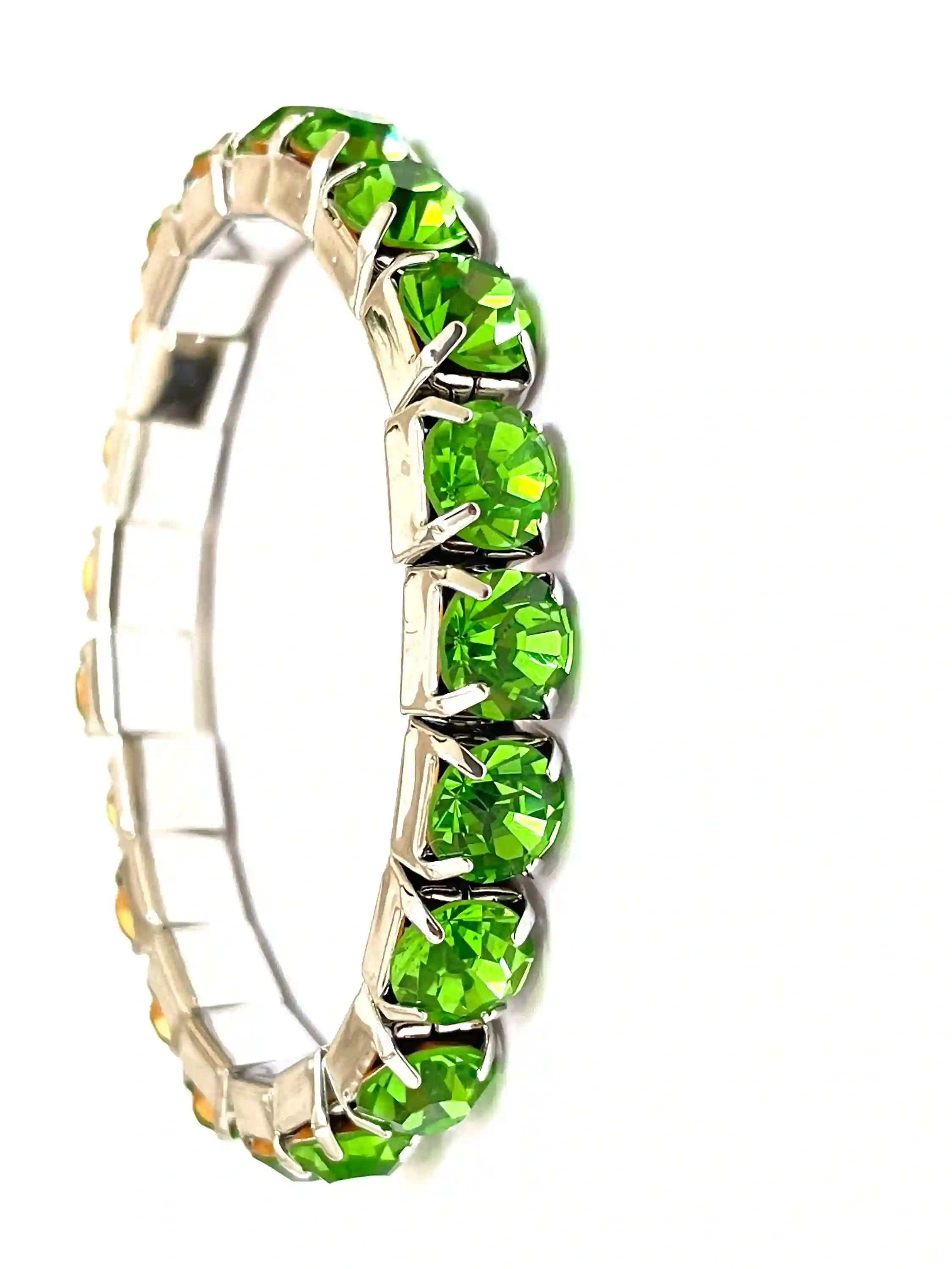 Peridot Bracelet Tennis Bracelet, Silver Peridot August Birthstone Silver Bracelet Peridot Jewelry Birthday Bracelet Engagement gift for her 