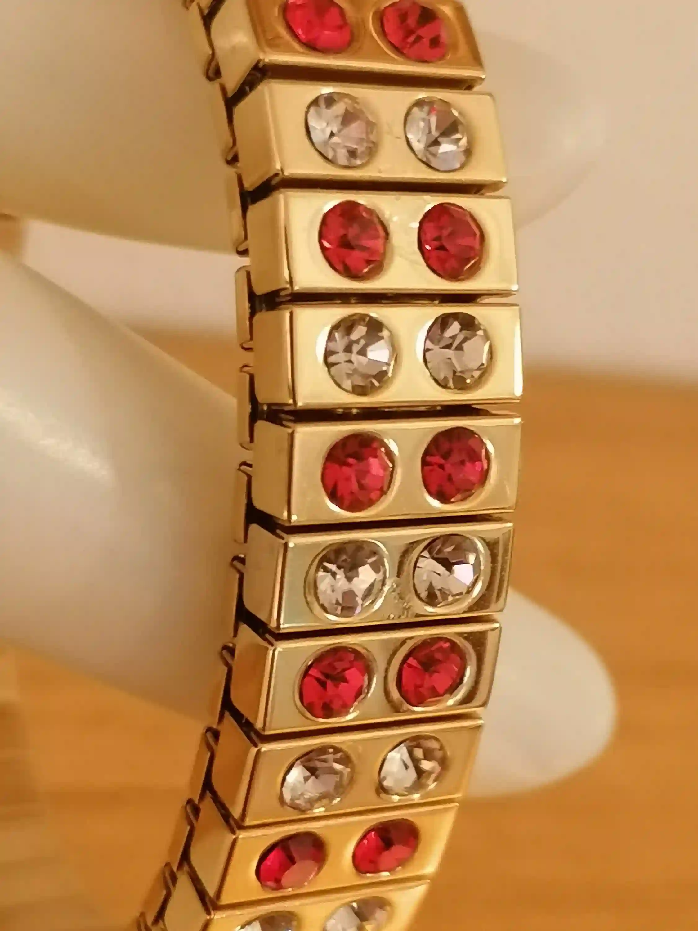 RUBY Gold Bracelet/24k GOLD Stretch Swarovski RUBY bracelet for women/July Birthstone Jewelry Gifts for her/Gift for mom/Wedding Bridal Gift 