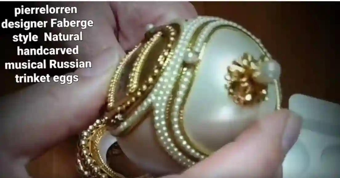 ONE Of A KIND Faberge Egg Jewelry Box Daughter Wedding Day Gifts Collectible Item Swarovski Handset Faberge Egg style Natural HANDCARVED Egg 