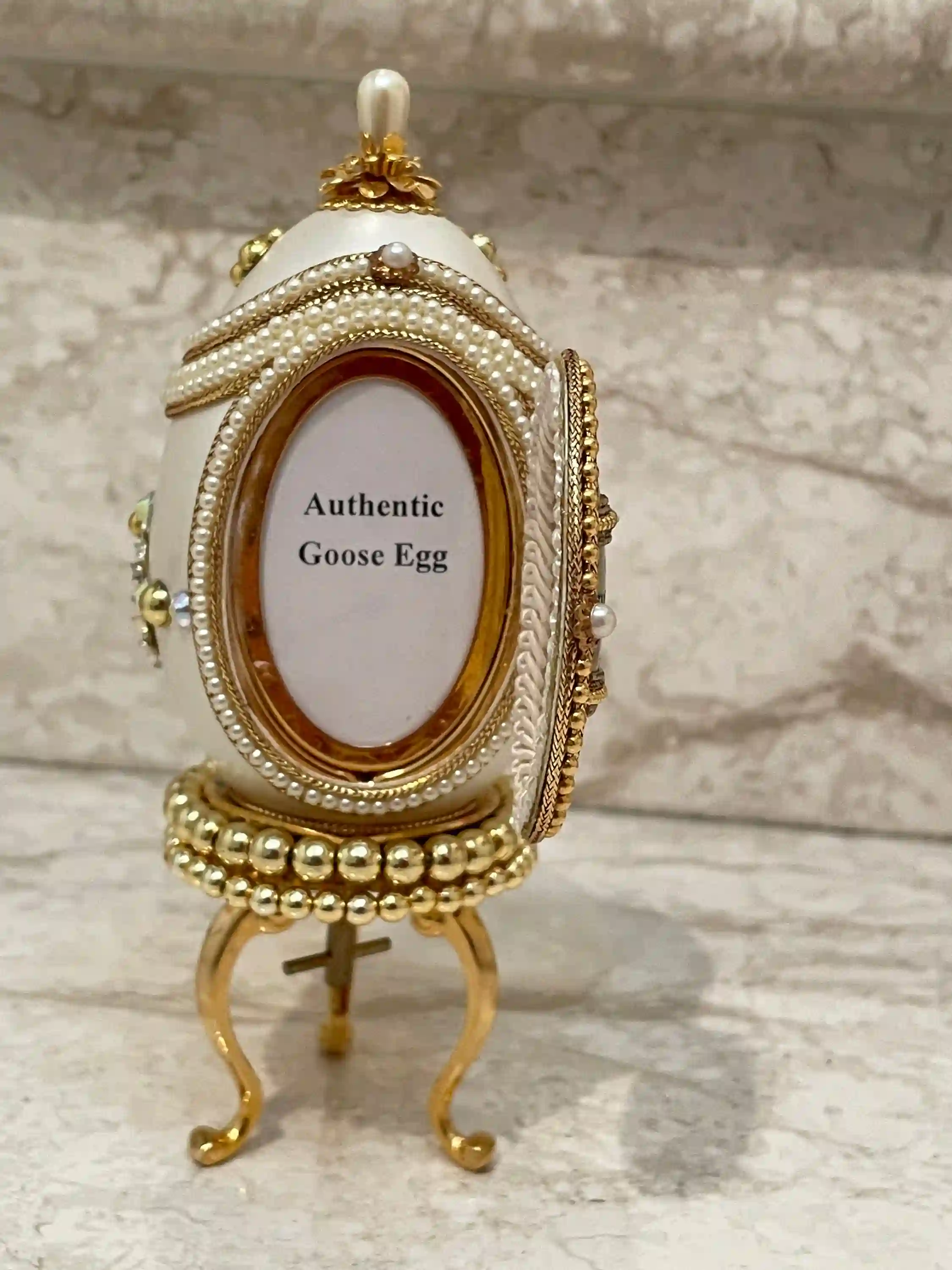 ONE Of A KIND Faberge Egg Jewelry Box Daughter Wedding Day Gifts Collectible Item Swarovski Handset Faberge Egg style Natural HANDCARVED Egg 