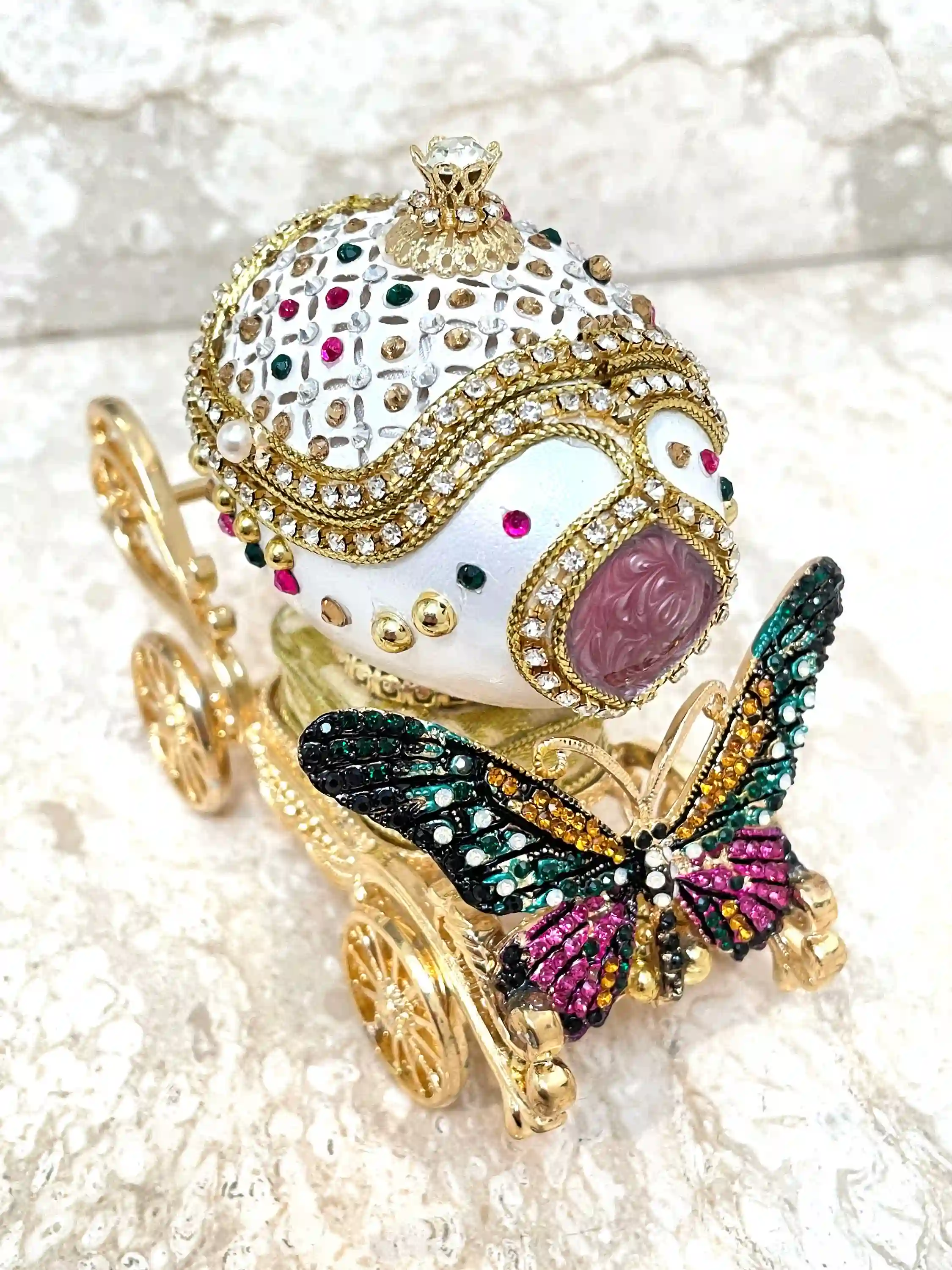 ONE OF A KIND - Faberge-Style egg -Faberge musical egg - Faberge Ornament - Faberge Trinket box - Faberge Antique - Faberge egg Easter Gift - 