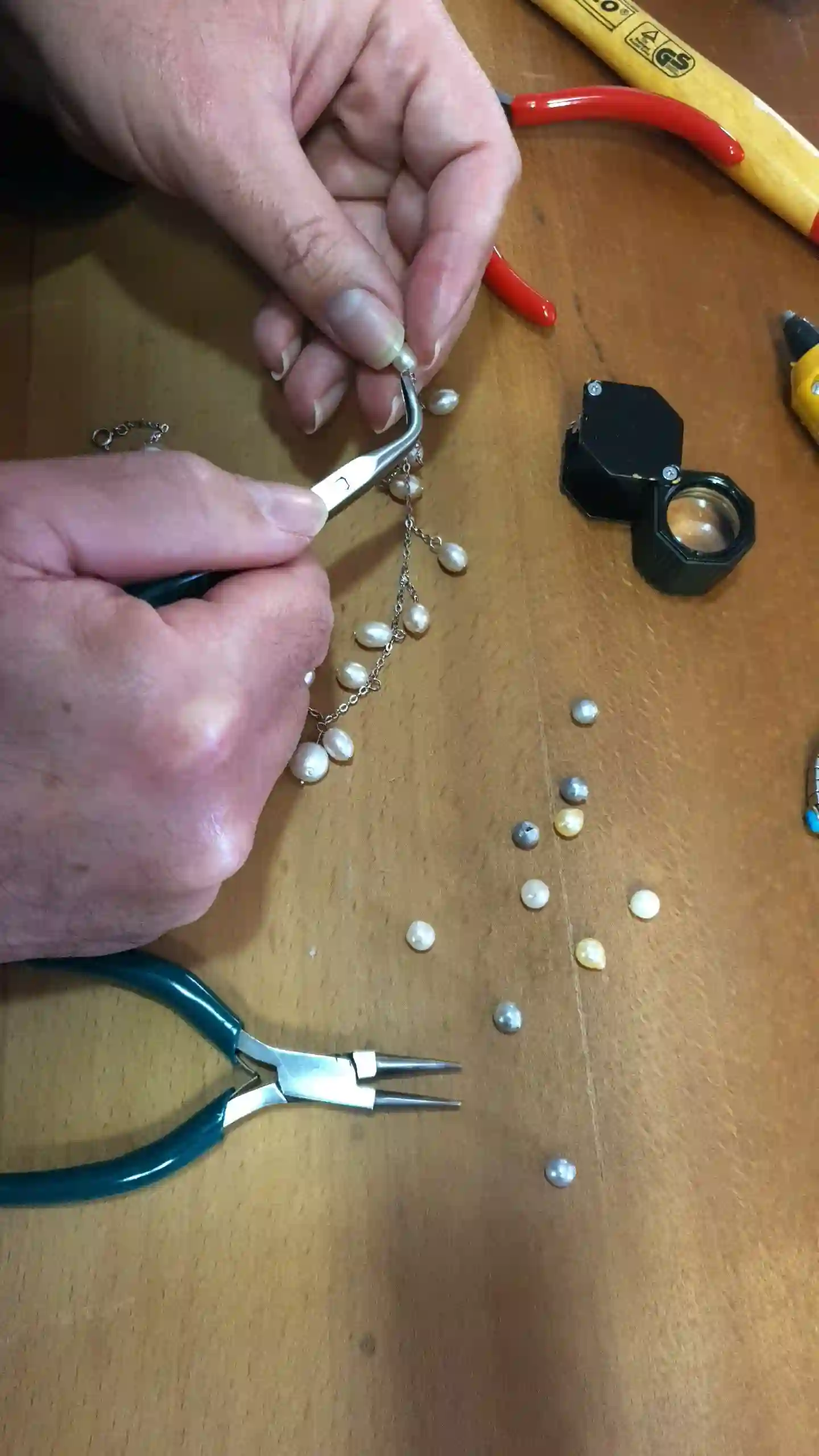 Pearl Set Solid Sterling silver 925 Yoshika Original Pearls White Gold Rhodium Plated HAND MADE SET Necklace Earrings & Bracelet 