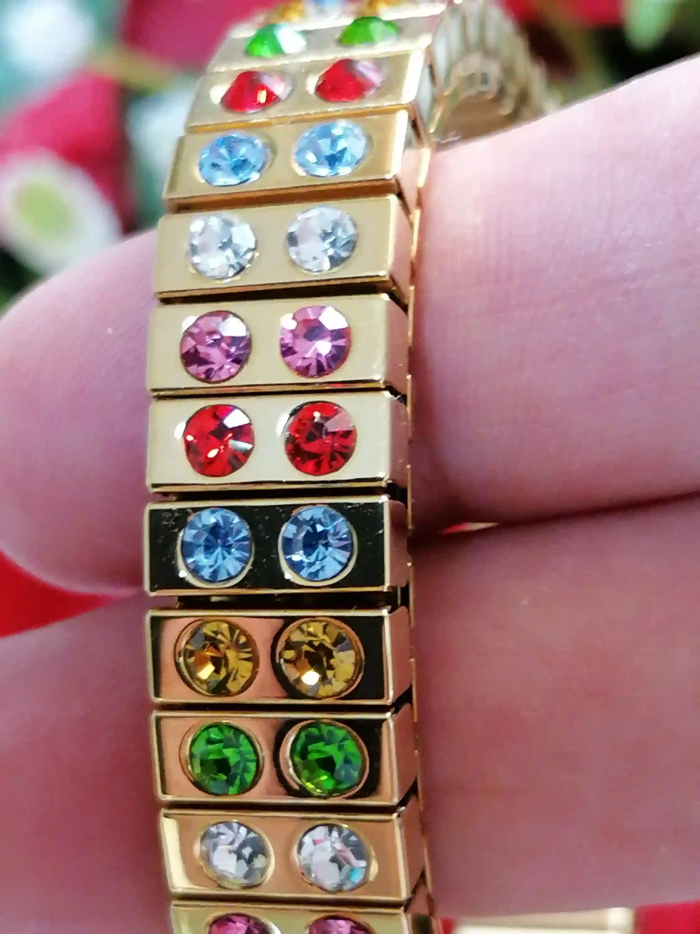 Multi Gemstone bracelet Rainbow Jewelry 24k GOLD plated and Silver bangle bracelet/Rainbow Multi Gem Crystal Bracelet Colorful Handmade gift 