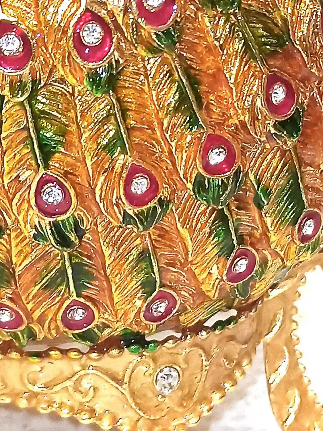 XL Peacock Faberge egg style, Peacock Jewelry Box, Peacock Keepsake box, Peacock Box, Peacock Lover Gift, Handmade, Peacock Gifts, HANDSET 