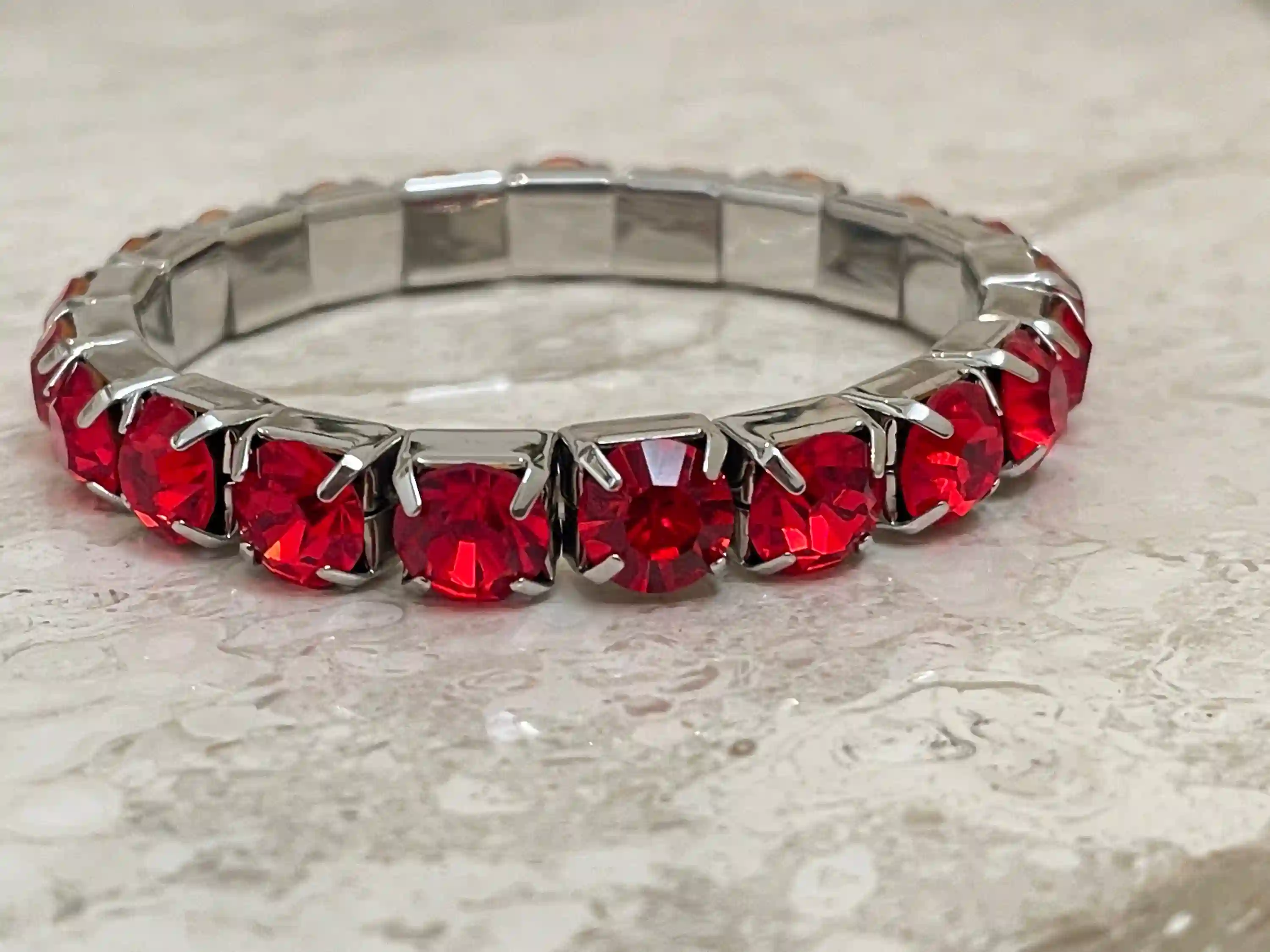 Silver Ruby bracelet Tennis Bracelet RUBY Gemstone Bracelet January Birthstone Ruby Jewelry Birthday gift for her Handmade Christmas Wedding 