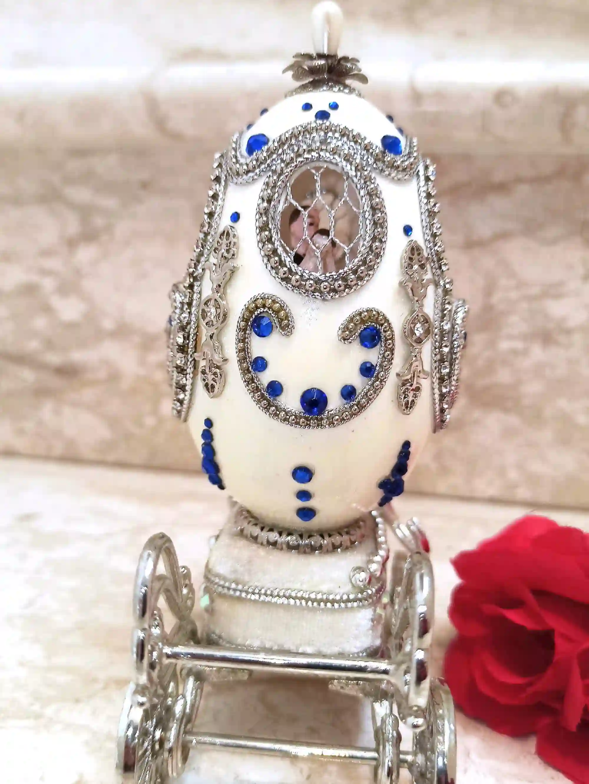 1991,Faberge Egg,Silver Diamond,Custom Initial Wedding Gift,ONE of a KIND,Faberge Music Box,Faberge Egg,&,Faberge Necklace,Sapphire Bracelet 
