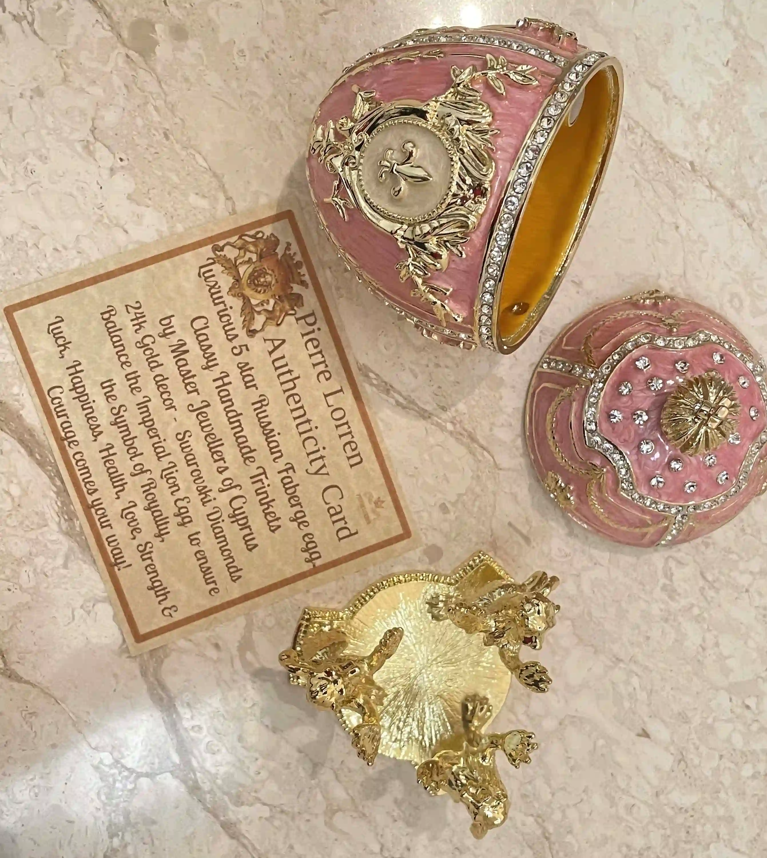 Exquisite 5 Star Faberge egg HANDPAINTED Imperial Faberge egg style 24kGOLD Swarovsk egg Valentine's day Girlfriend gift for Her Graduation 