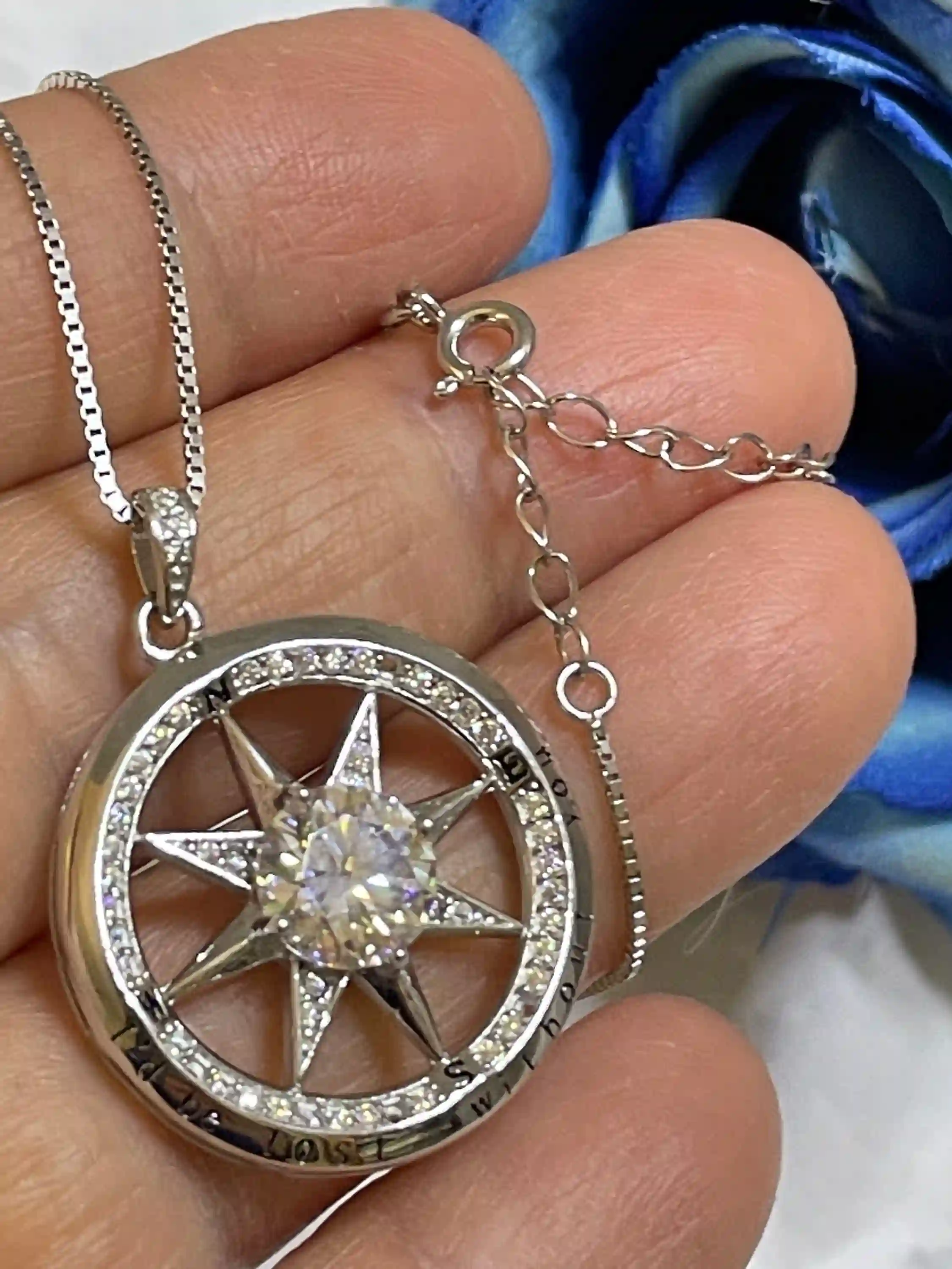 3.5ctw 2 carat Diamond Necklace Compass Pendant Necklace Compass Necklace Statement Jewelry Lost Without You Diamond Jewelry White Gold 