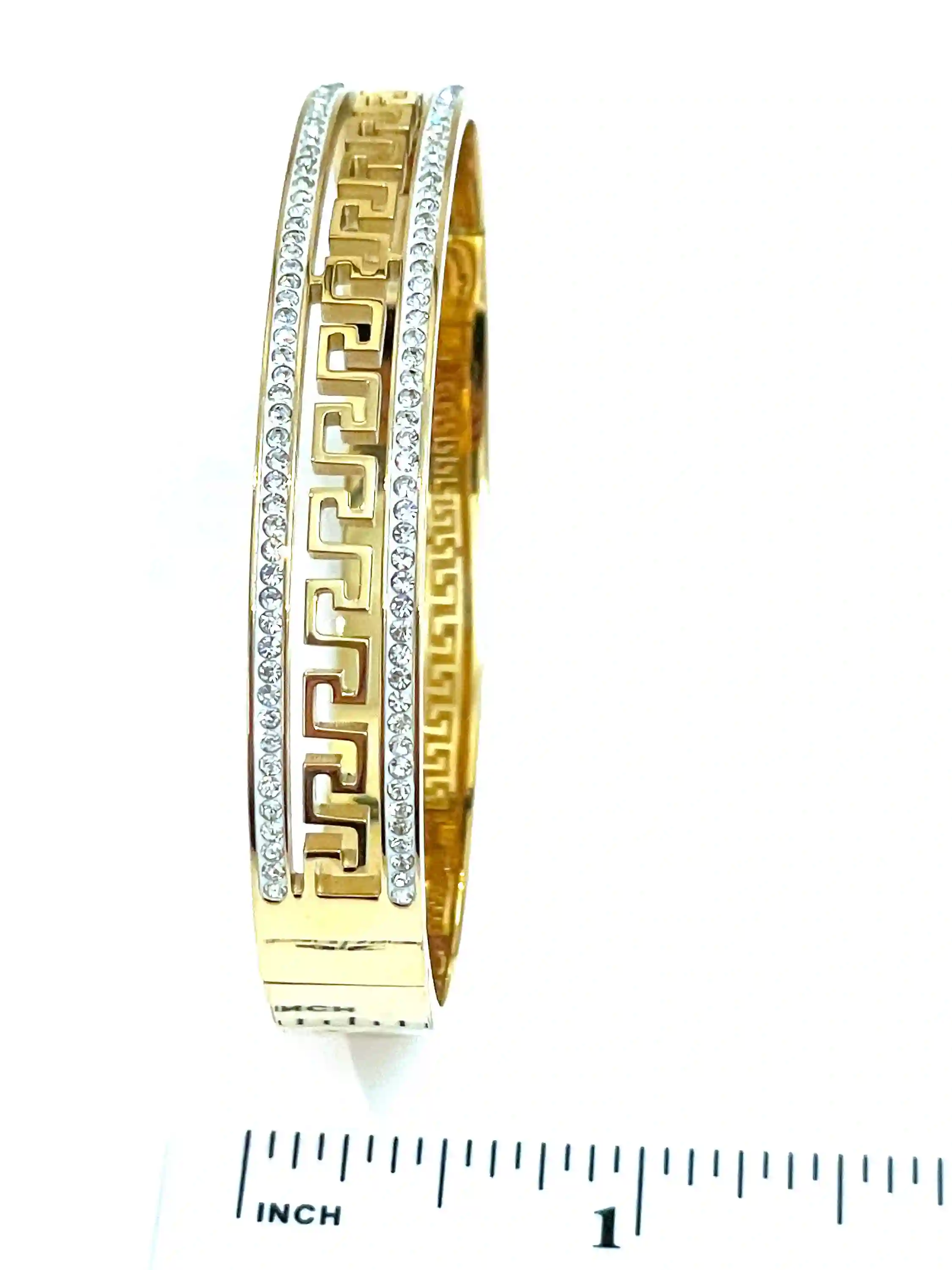 10mm Bracelet Greek Jewellery 18k Yellow Gold Bracelet Infinity Bangle Bracelet Ancient Greek Key Jewelry Meander Bracelet Anniversary gift 