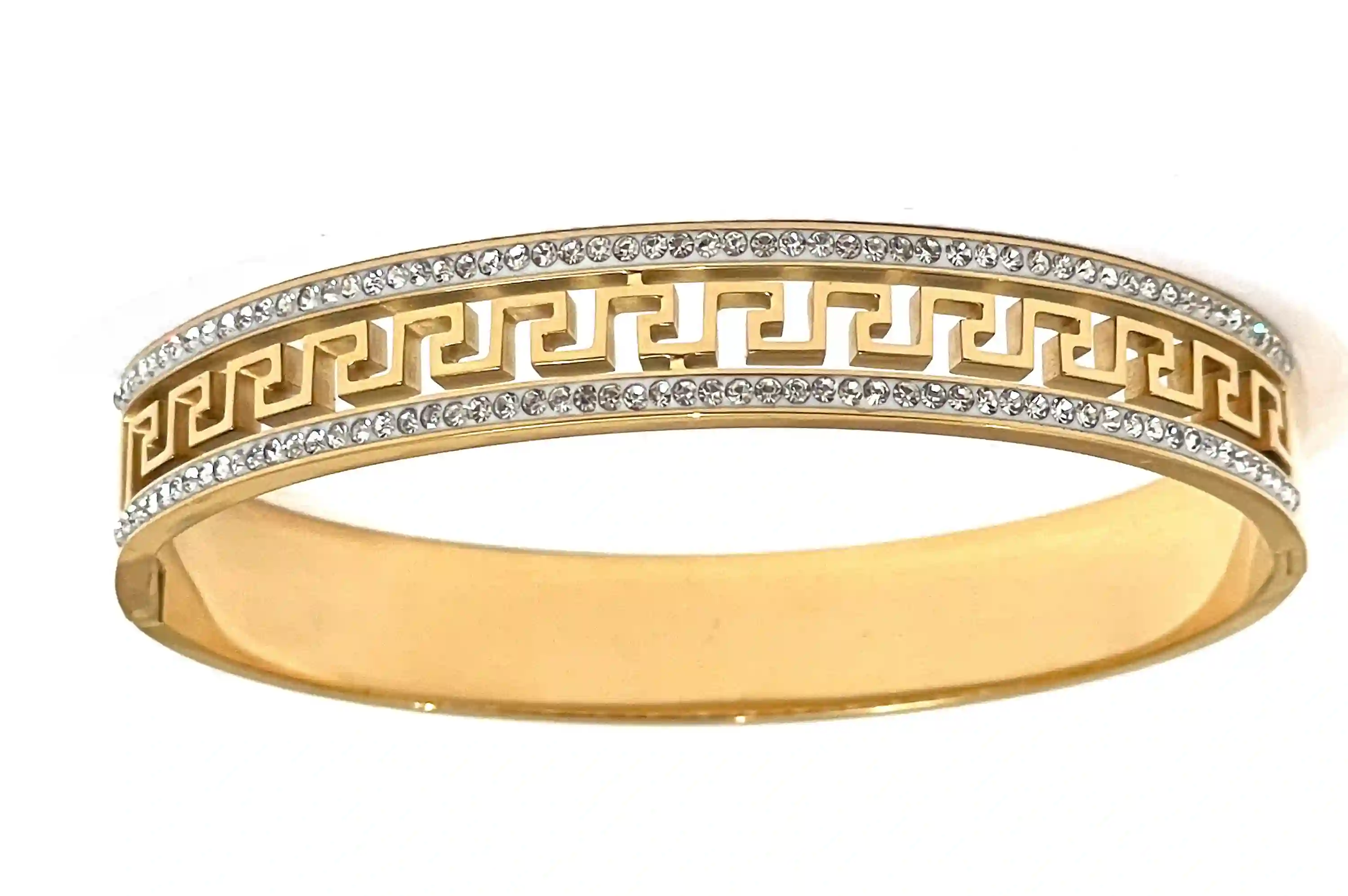 10mm Bracelet Greek Jewellery 18k Yellow Gold Bracelet Infinity Bangle Bracelet Ancient Greek Key Jewelry Meander Bracelet Anniversary gift 
