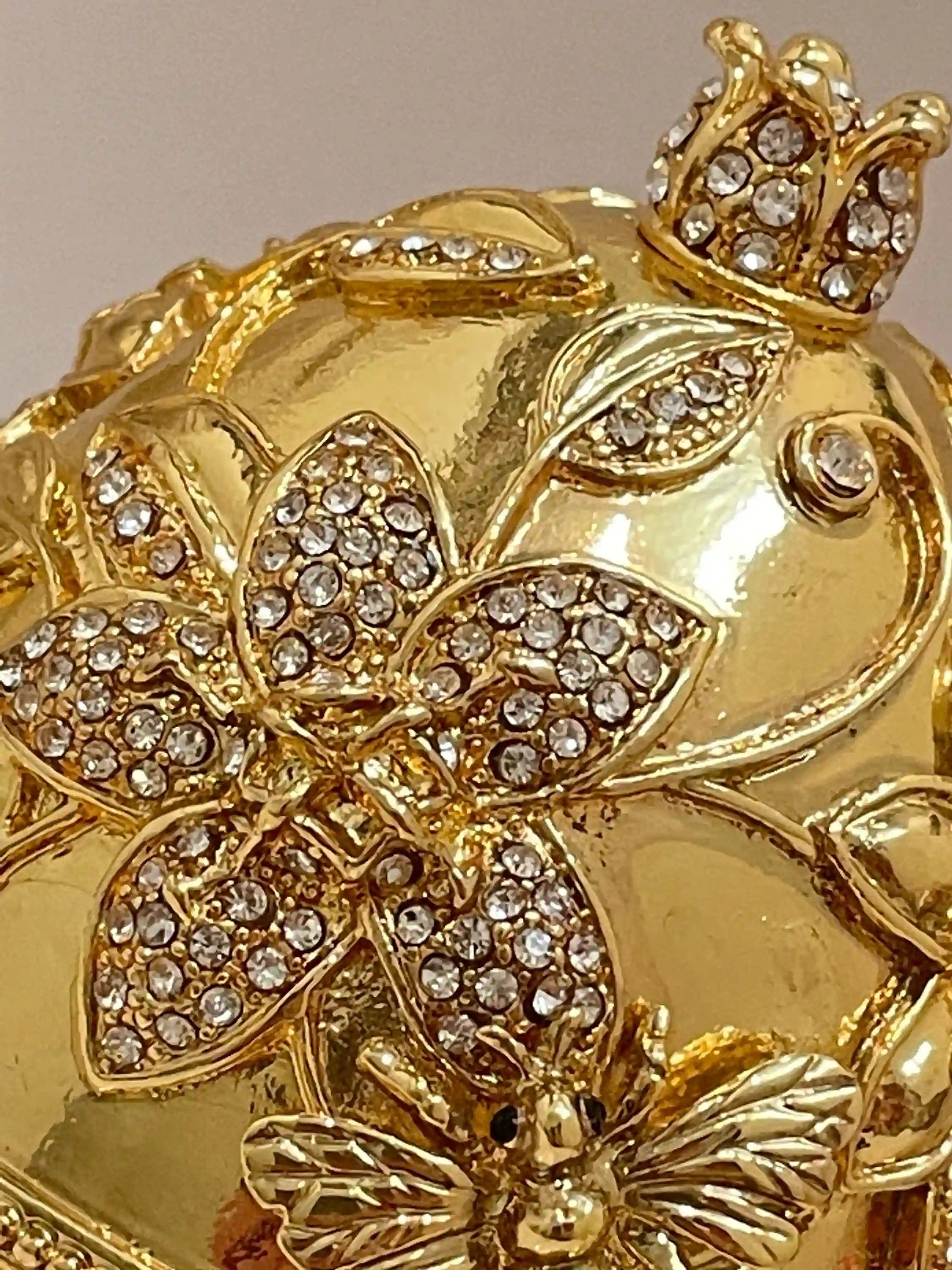 Faberge-Style Egg Jewelry Ring Proposal Box, Bridal Shower Gift for Bride toBe, Handmade Faberge style Egg, 400 Crystal Handset 24k Faberge Egg 