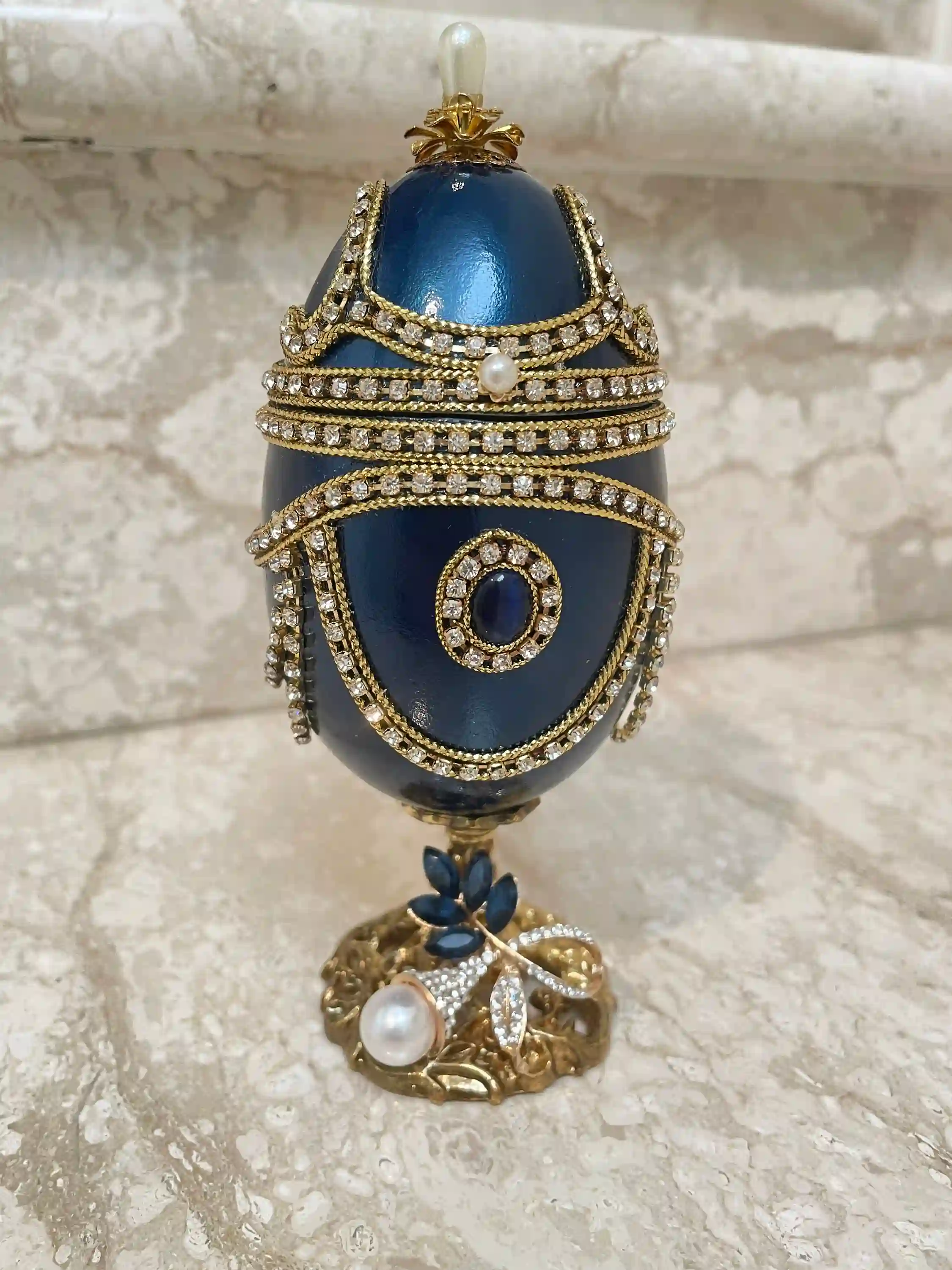 2002 - Faberge egg style ONE ofa KIND Imperial Faberge Egg Ornament Faberge Egg Easter Egg Imperial Collection Musical Faberge egg Birthday 