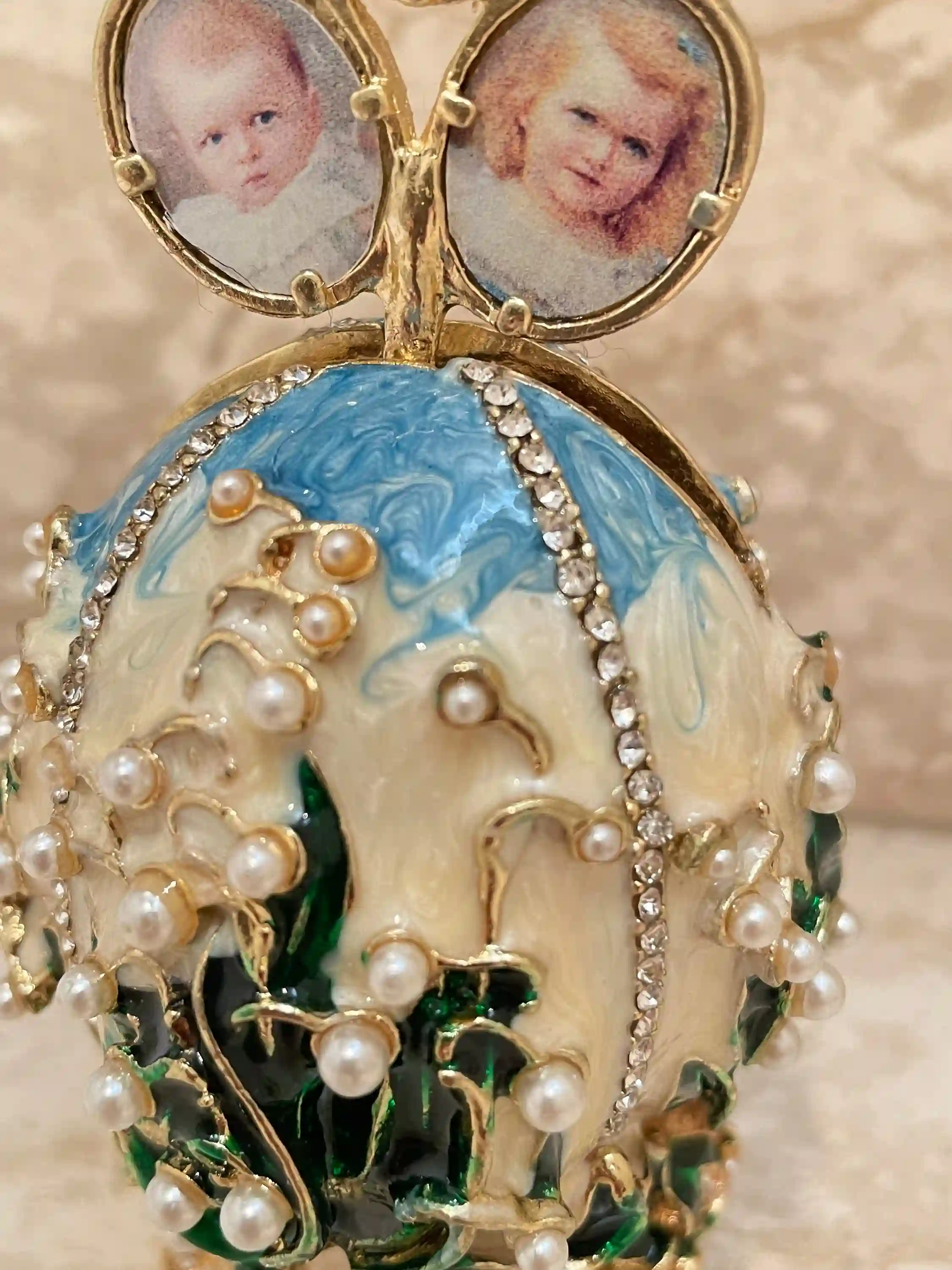 Luxury Photo Frame, Unique Graduation Gifts, 24kGold, Faberge egg style , Good Luck gift, Grad presents, 260 Austrian Handset Crystals 24k 