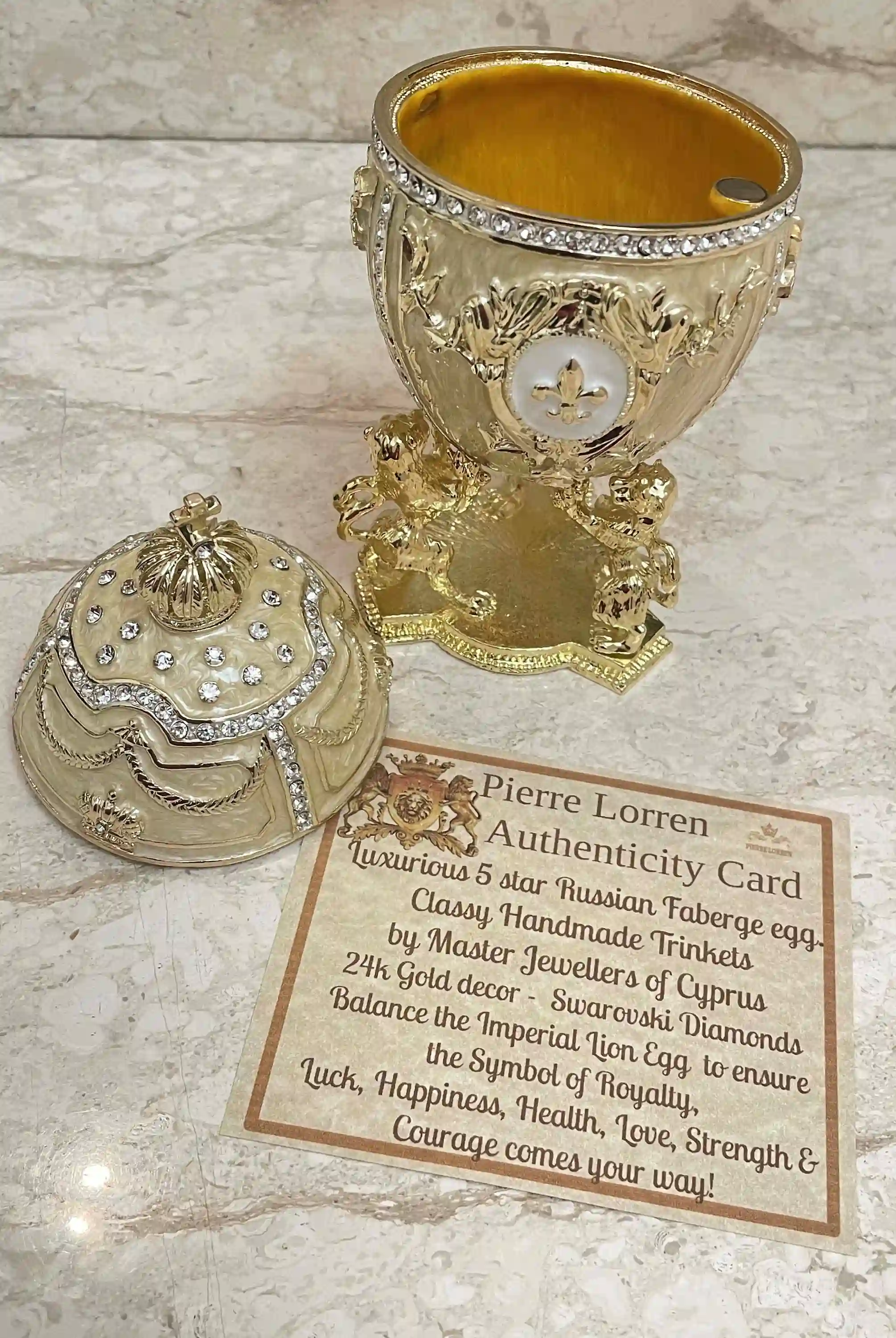 Designer 5* Faberge Egg Jeweled Trinket Boxes Faberge Easter Egg HANDMADE Unique Valentines Day gift for women 24kGOLD Swarovski HANDSET 5ct 