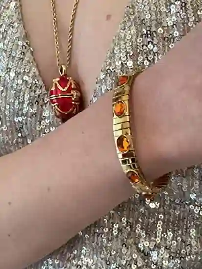 Handmade Red Faberge's Magnificent Lilies of the Valley Easter Egg Unique Photo frame Ornament Faberge Style Egg Austrian Crystal HANDSET 