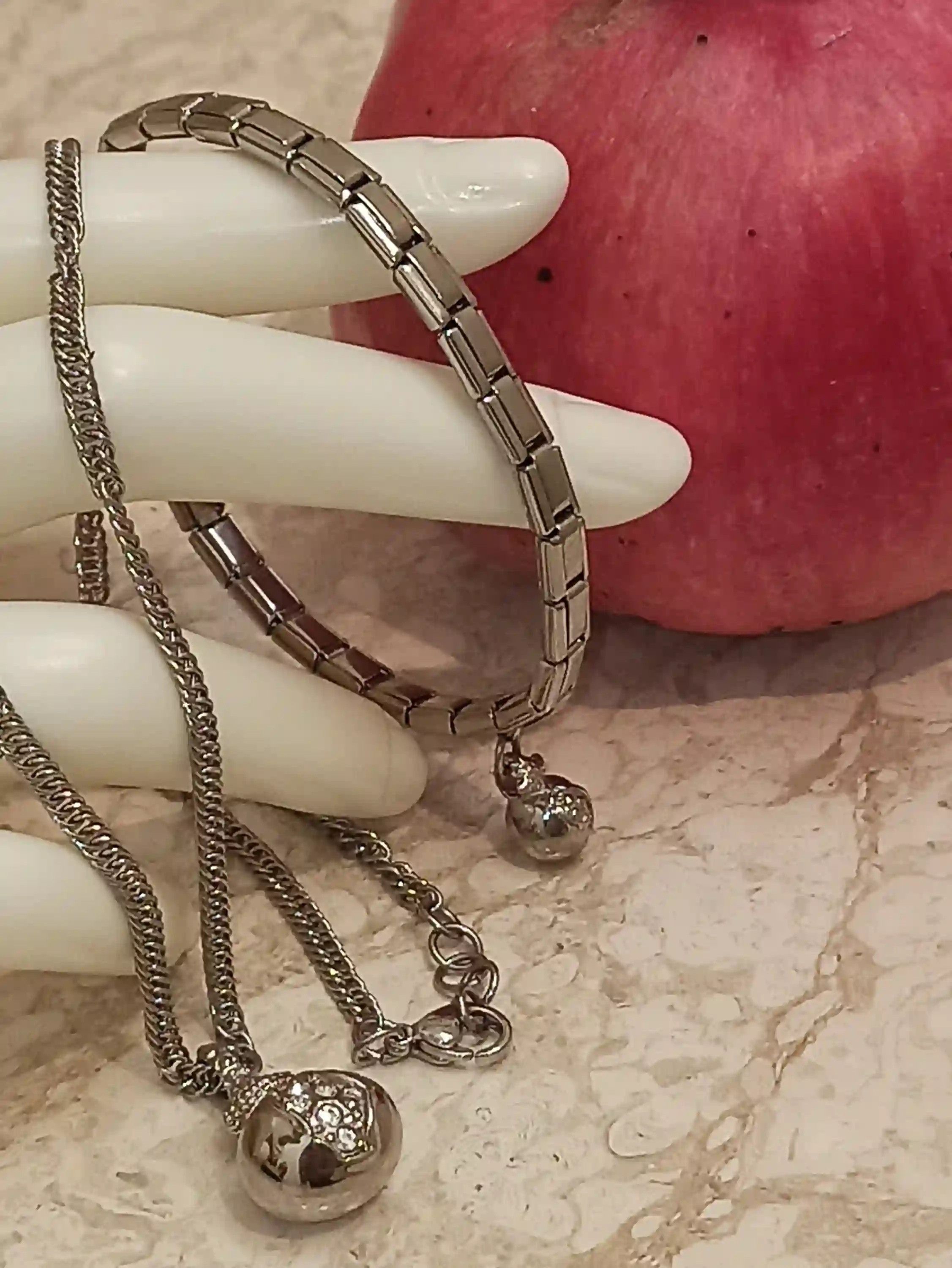 Pomegranate Necklace Bracelet SET Persephone Necklace Pomegranate SILVER Pomegranate Jewelry Persephone pendant Judaica Jewelry Pomegranate 