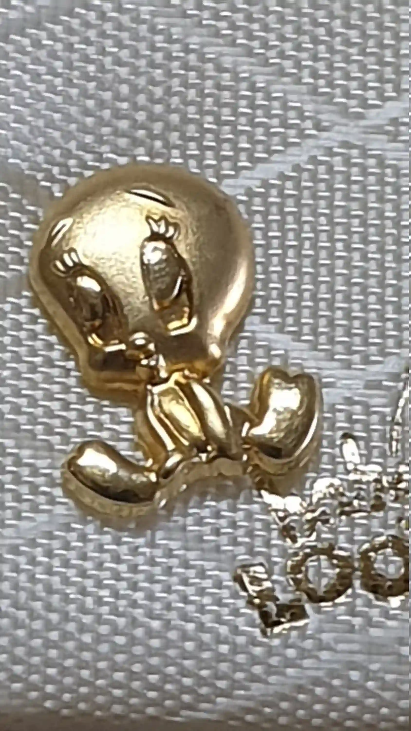 Girls earrings 18k solid GOLD Tweety Warner bros ORIGINAL / Gold Stud Earrings Looney Tune baby shower gift for girl Tweety Bird womens gift 